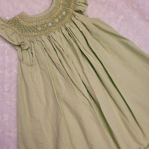 Green & yellow flowered smocked dress!